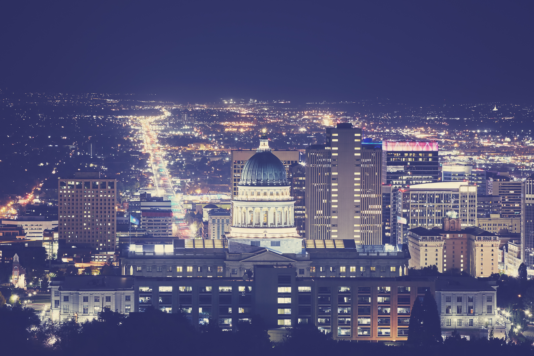 Salt Lake City Skyline at Night